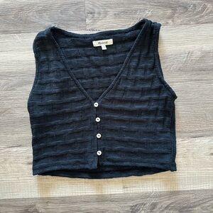 Madewell Basketweave Stitch Black Vest